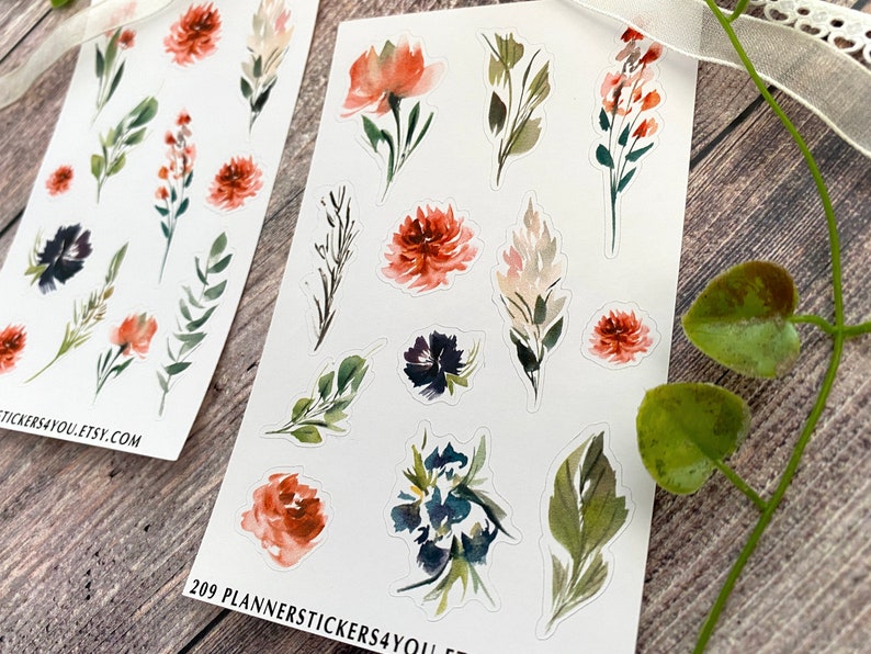 vintage flowers bullet journal stickers stationary stickers etsy