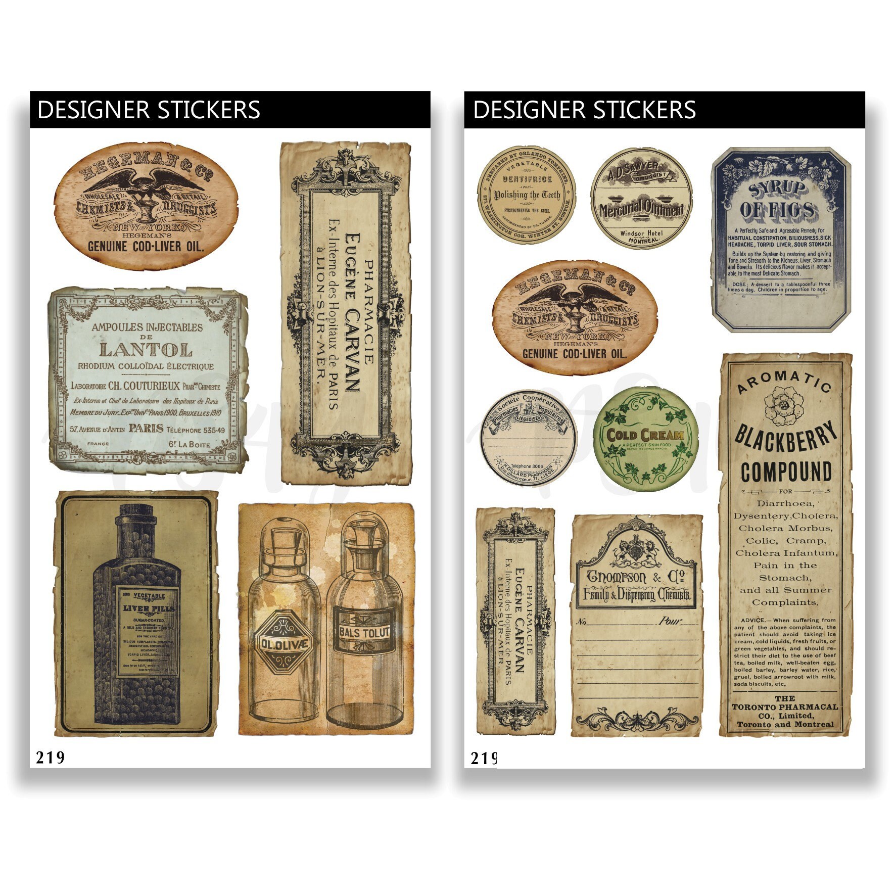vintage medical labels planner stickers bullet journal etsy