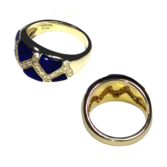 SALE - Vintage Ring - 14k, Diamonds and Lapis Wid… - image 3