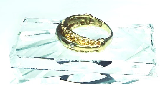 SALE - Antique Ring - 14k Yellow Gold with Five D… - image 2