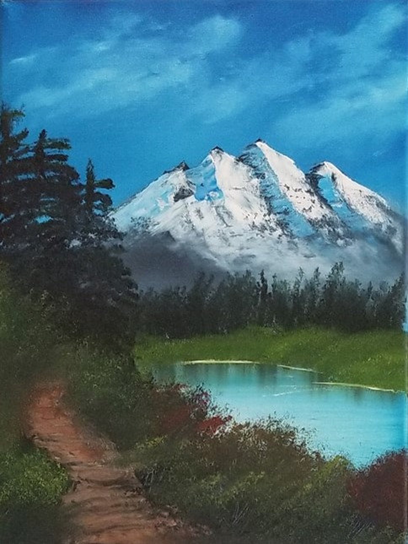 Distant Mountains Inspired by Bob Ross | Etsy
