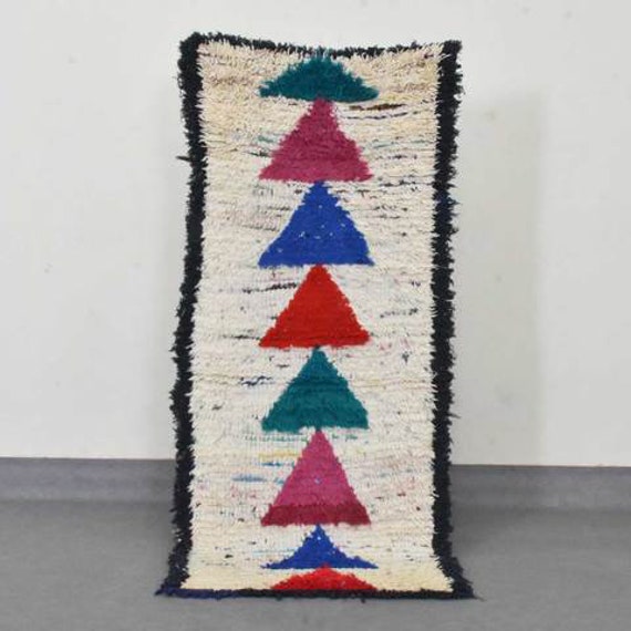 Fluffy Moroccan Rugs - Handmade Rug Hooking Primitive Pattern- Pink Beni Ourain Style