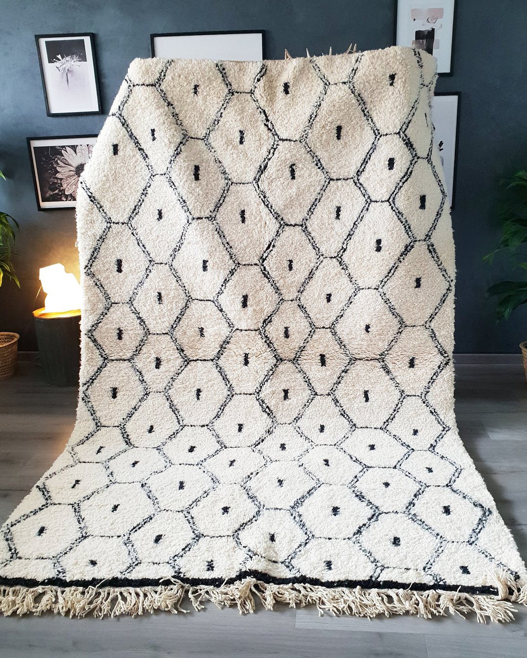 Vintage Rug Hooked Pattern Wool - Carpet Hooking Primitive Handmade