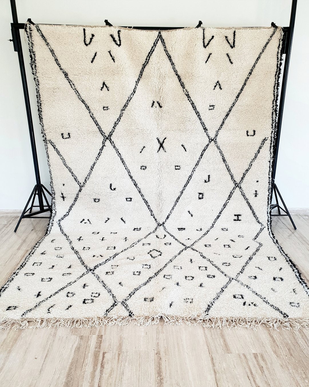 Custom Moroccan Beni Ourain Rug, Authentic Area Rug, Rug - Genuine Berber Wool Handmade