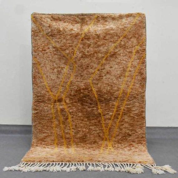 Unique Moroccan Wool Rug , Authentic Area Rug, Beni Ourain - Handmade Style