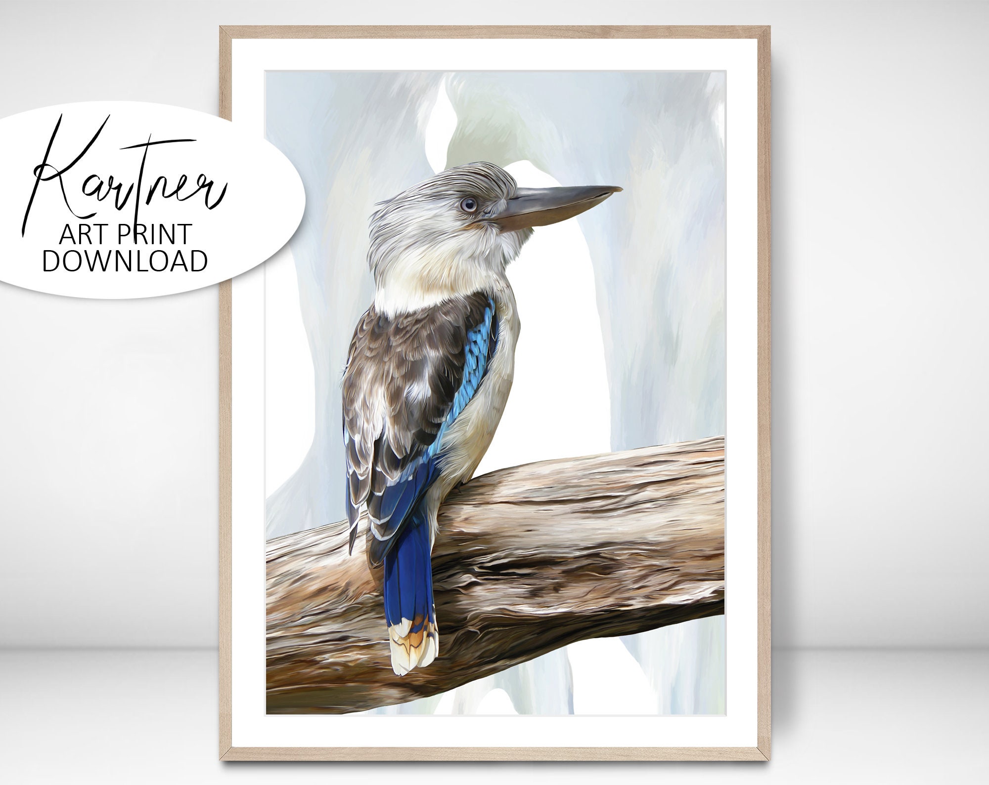 Kookaburra PRINTABLE ARTWORK Download Blue Winged Etsy