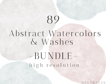 Watercolor Splashes Clipart - Watercolor Circles - Watercolor Shapes Clipart - Watercolor Abstract Clipart - Pastel Watercolor Washes