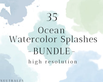 Blue Watercolor Splashes, Green Splashes Png, Blue Watercolor Washes, Green Watercolor Textures, Blue Watercolor Clipart, Abstract Washes