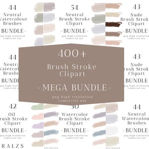 Pastel Brush Stroke PNG Bundle, Paint Brush Strokes Clipart, Background Png Clipart, Commercial Use