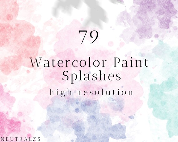 Pastel Watercolor Splashes PNG Background – Paint Texture Overlays