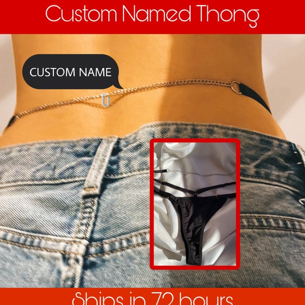 Thong With Name Charms Etsy