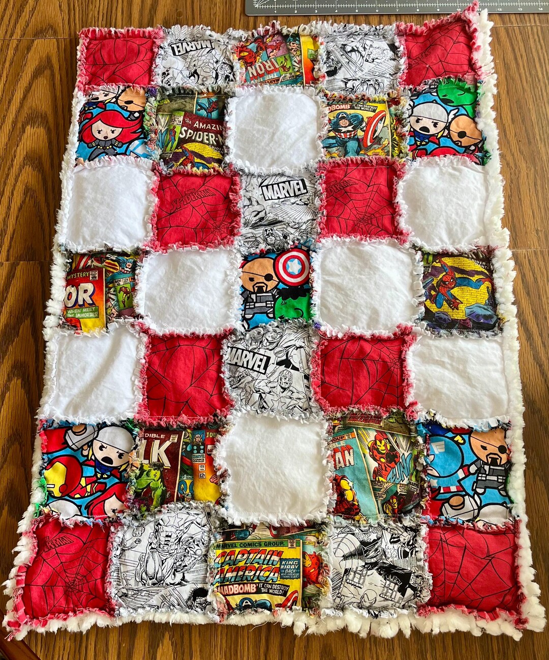 Avengers Patchwork Blanket: Rag Style - Etsy
