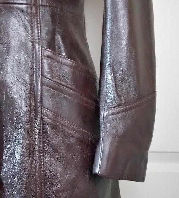 Swinging  60s Leather Coat Long Marquis of London… - image 4