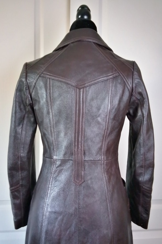 Swinging  60s Leather Coat Long Marquis of London… - image 7