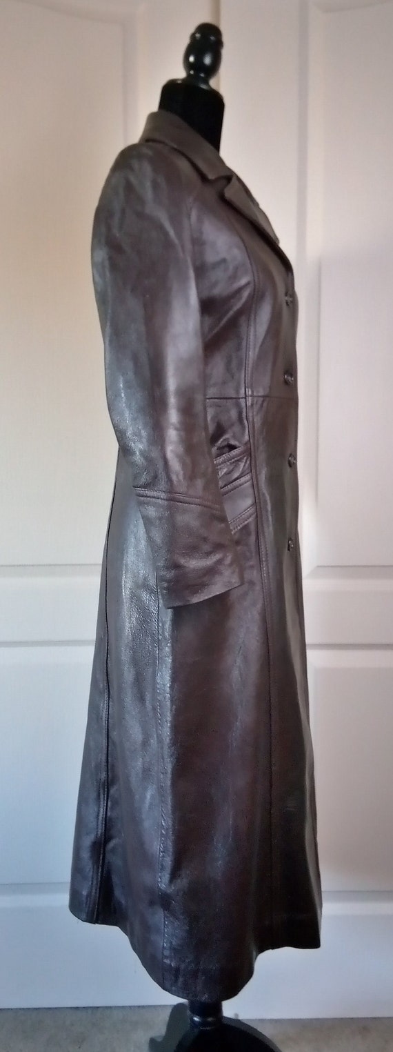 Swinging  60s Leather Coat Long Marquis of London… - image 5