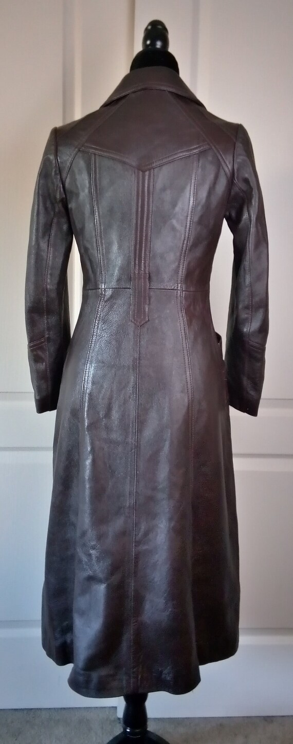 Swinging  60s Leather Coat Long Marquis of London… - image 6