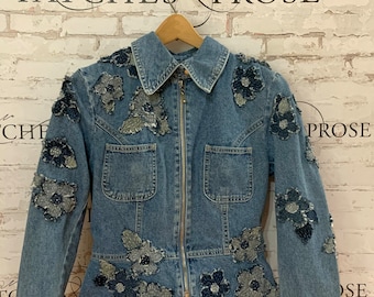 Hand Appliquéd Women's Denim Jacket