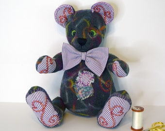 Handmade Teddy Bear made from Upcycled Materials
