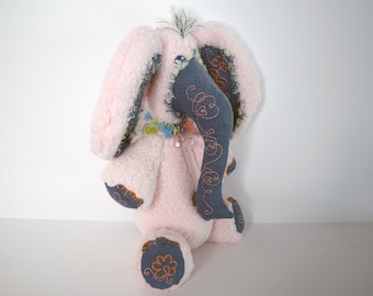 Cuddly Pink Elephant Made from Upcycled Materials