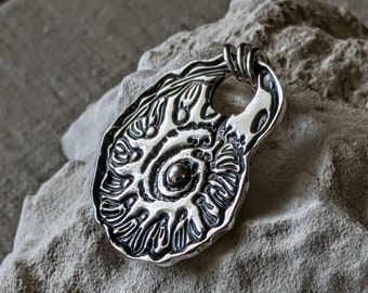 Nautilus Fine Silver Pendant, Nautilus Necklace Gift, Shell Necklace, Fossil Fine Silver Necklace, Sea Shell Fine Silver Pendant Jewelry