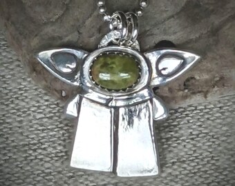 Baby Yoda Likeness Handcrafted Fine Silver Grogu Pendant - Star Wars Jedi Necklace