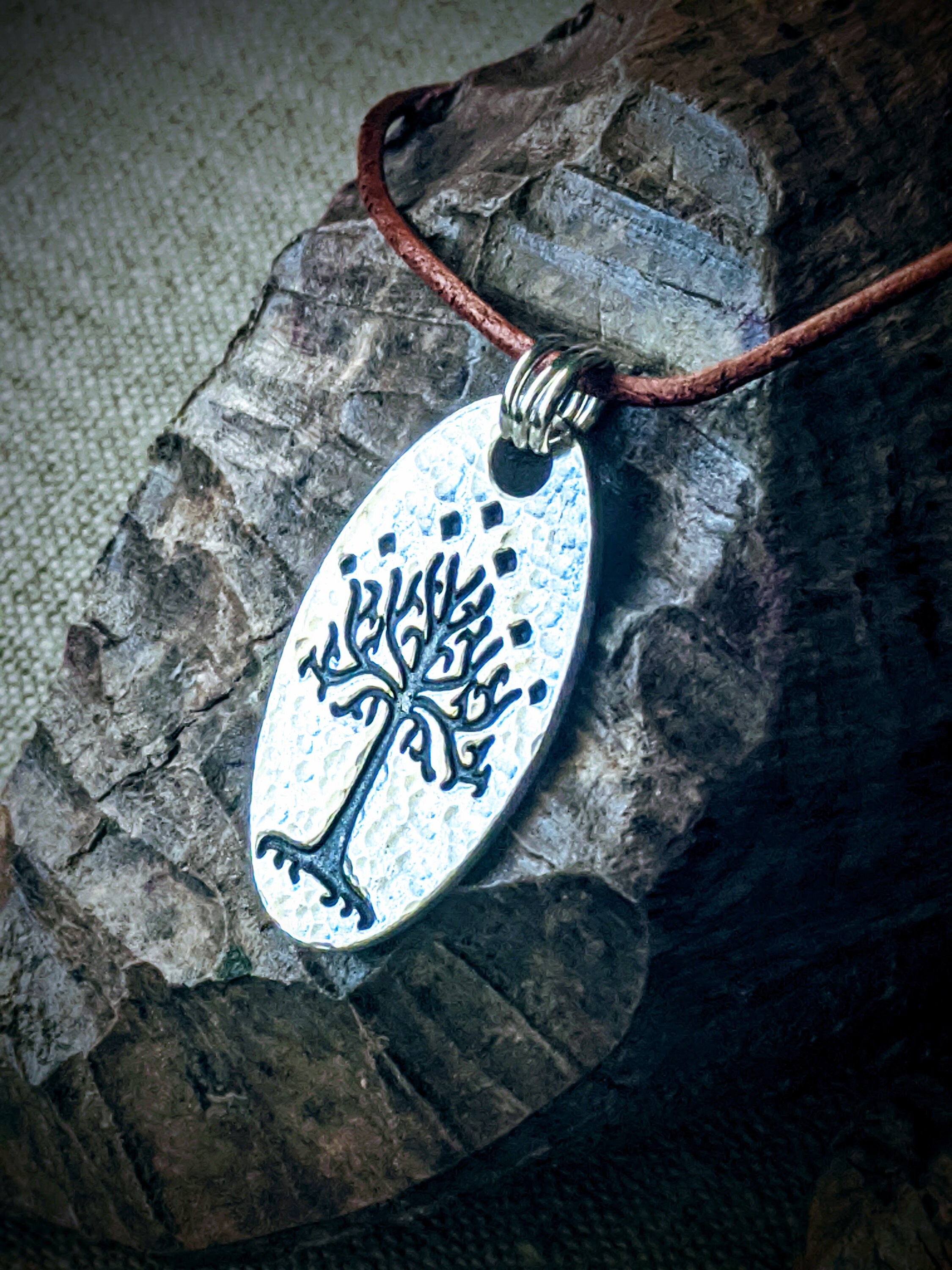 White Tree of Gondor Fine Silver Pendant Tree of Life Silver