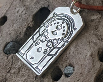 Doors of Durin Pendant: Fine Silver Lord of the Rings Necklace