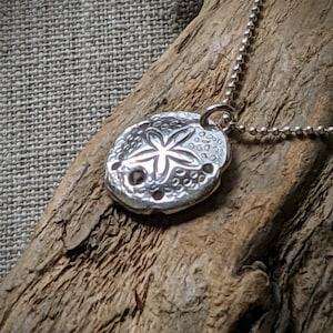 Sand Dollar Fine Silver Pendant, Sand Dollar Necklace Shell Pendant, Nautical Shell Silver Necklace Gift, Beachcomber Fine Silver Jewelry