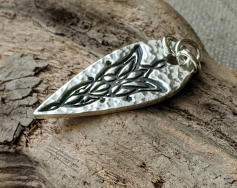 Hammered Fine Silver Evenstar Pendant, LOTR Necklace