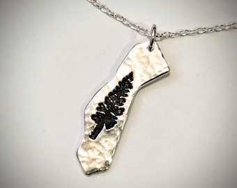 Fine Silver California Redwood Tree Pendant Necklace: Forest Gift