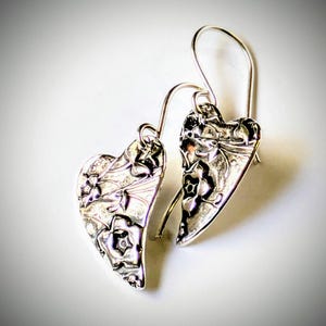 Forget me not Alaskan Flower, Forget-me-not Heart Silver Earrings, Forget me not Flower Silver Earrings, Mothers day Gift Flower Earrings