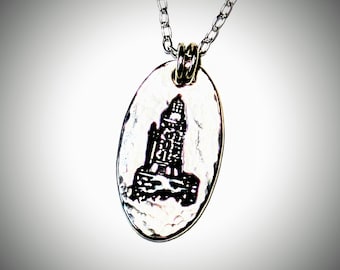 Fine Silver St. George Reef Lighthouse Pendant Necklace