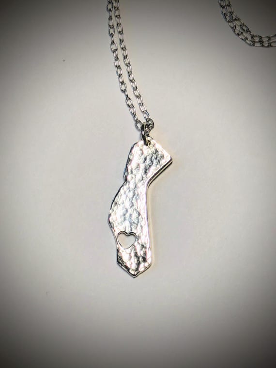 Silver California Heart Necklace Silver California Heart Necklace