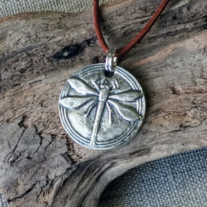 Dragonfly Fine Silver Pendant, Dragon Silver Necklace, Insect Necklace Gift, Mystical Dragonfly Necklace,