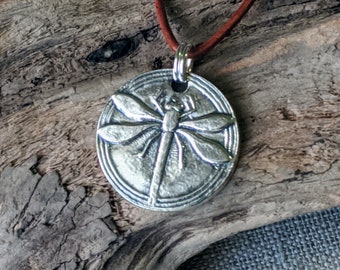 Dragonfly Fine Silver Pendant, Dragon Silver Necklace, Insect Necklace Gift, Mystical Dragonfly Necklace,