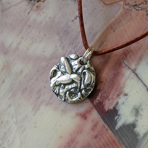 Humming Bird 3D Fine Silver Pendant, Humming Bird Necklace, Humming Bird Pendant, Humming Bird Gift stack or layer, Mothers Day Silver Gift