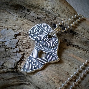 African Heart Fine Silver Pendant Necklace: Artisan Crafted
