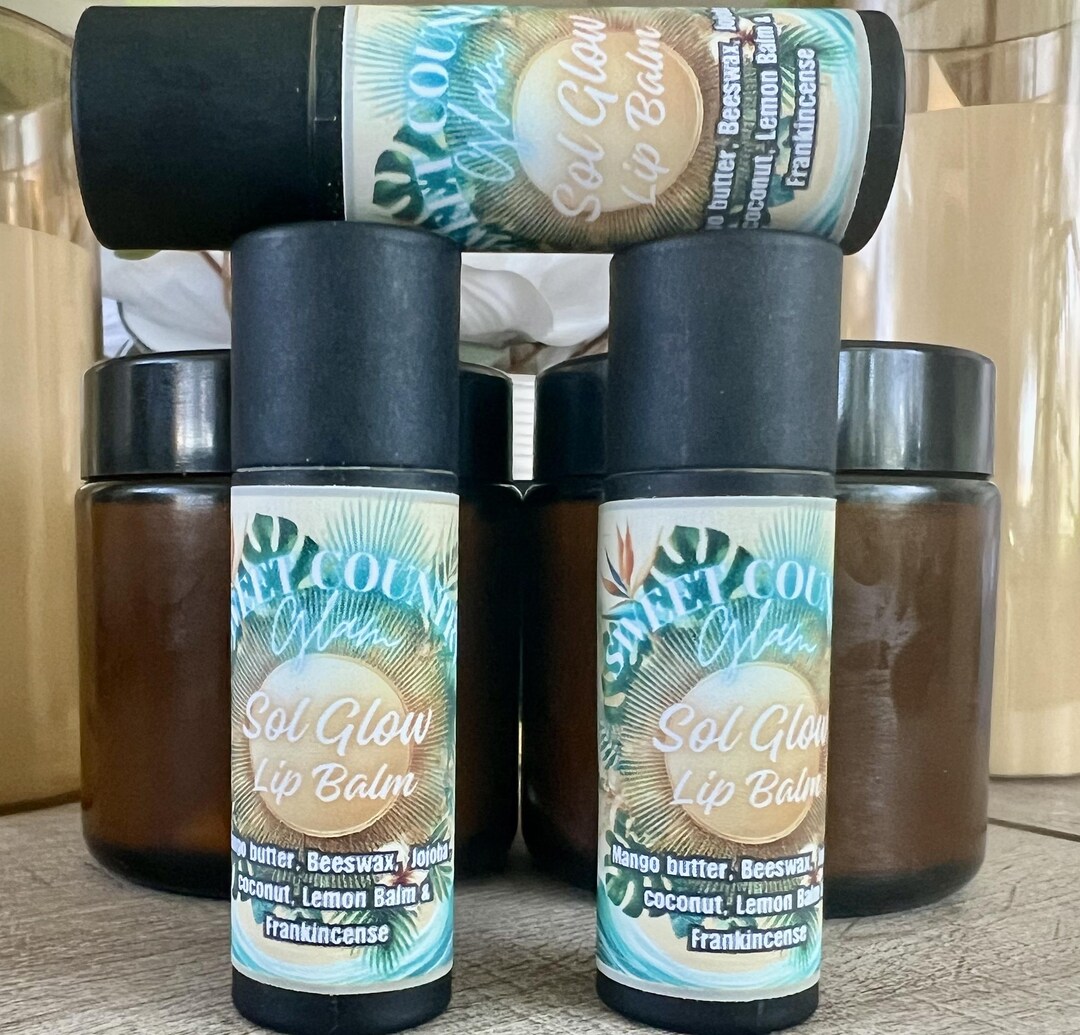 Handmade Natural Lip Balm | Sol Glow, Moisturizing Lip Care - Etsy
