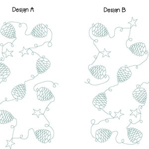 Pine Cones with Stars Edge-to-Edge Quilting Design