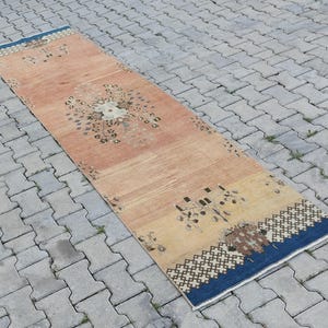 3x10ft.Oriental Runner Rug, Turkish Vintage Runner, Anatolia, Hecho a mano, Antiguo, Boho, Alfombra de corredor, Lana, Tamaño de envío gratis, 2.7x9.9ft.