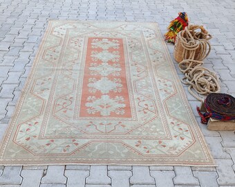 5x8 Vintage Oushak Rug, Hand-Knotted Wool Anatolian Rug