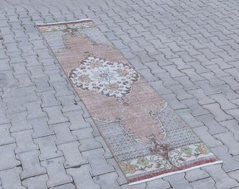 Handmade Wool Turkish Runner Rug, Vintage Anatolian Kilim (2.2x7.5 ft)