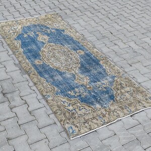 4x7 Natural Rug, Vintage Rug, Turkish Rug, Anatolian, Antique, Hand-Made, Wool, Bohemian,Oushak Kilim - Free Shipping - Size; 3.9x6.9ft.