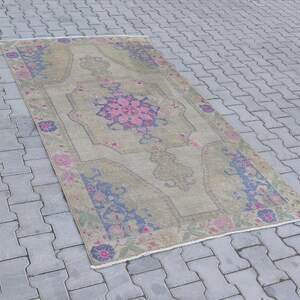 4x7 Natural Rug, Vintage Rug, Turkish Rug, Anatolian, Antique, Hand-Made, Wool, Bohemian,Oushak, Kilim - Free Shipping - Size; 4.3x7.2ft.