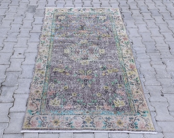 Hand Knotted Wool Turkish Rug, Vintage Anatolian Oushak (4x6.7 ft)