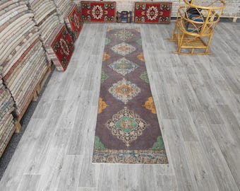 2x11 hand made Runner, Vintage Rug, Turkish Rug,Anatolian 2.3x11.4ft.