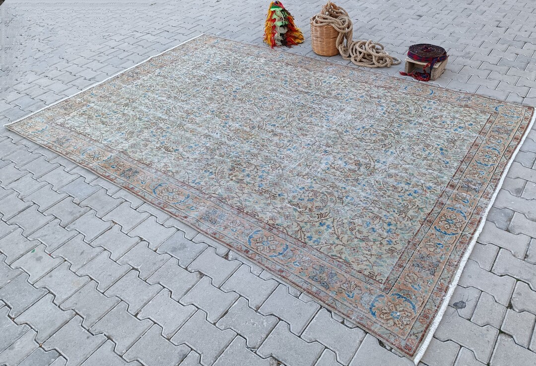 Large Turkish Rug 7x10 Large Turkish Rug, Oushak Rug, Vintage Rug, Anatolian, Antique ...