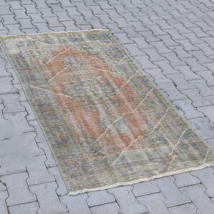 4×6 Wool Rug, Vintage Rug, Turkish Rug, Anatolian, Antique, Hand-Made, Oushak, Bohemian, Natural, Kilim - Free Shipping - Size; 3.5x5.6ft.