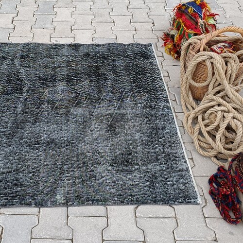Oushak Rug, Vintage Rug, Turkish Rug, Anatolian, Antique, Hand-Made, Wool, Bohemian, Natural, Kilim - Free Shipping - shops Size; 3.6x4ft.