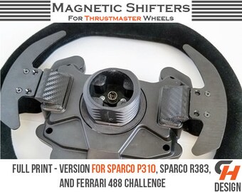 Magnetic Shifter Mod FULL PRINT -  For Thrustmaster Wheels - Sparco P310, Sparco R383, and Ferrari 488 Challenge